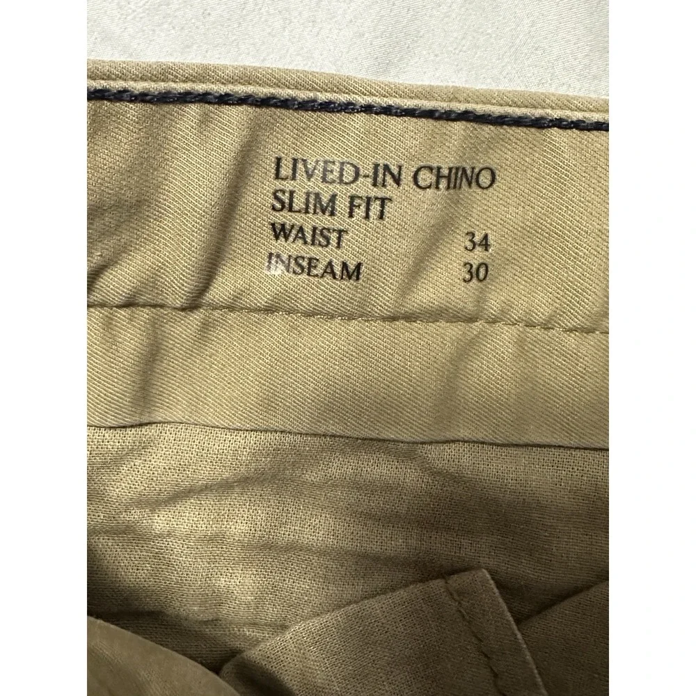 Banana Republic Women's  Lived In Chino Slim Fit 34 Waist 30 Inseam Khaki !